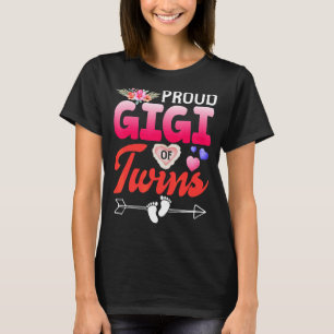 Proud Gigi of Twillingar Blommigt Grandma Lycklig T Shirt