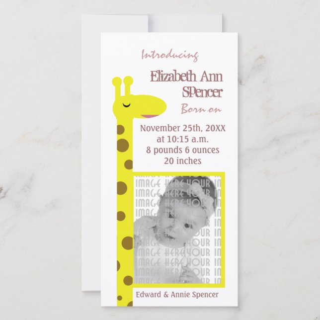 Proud Giraffe Baby-meddelande Meddelande (Framsida)