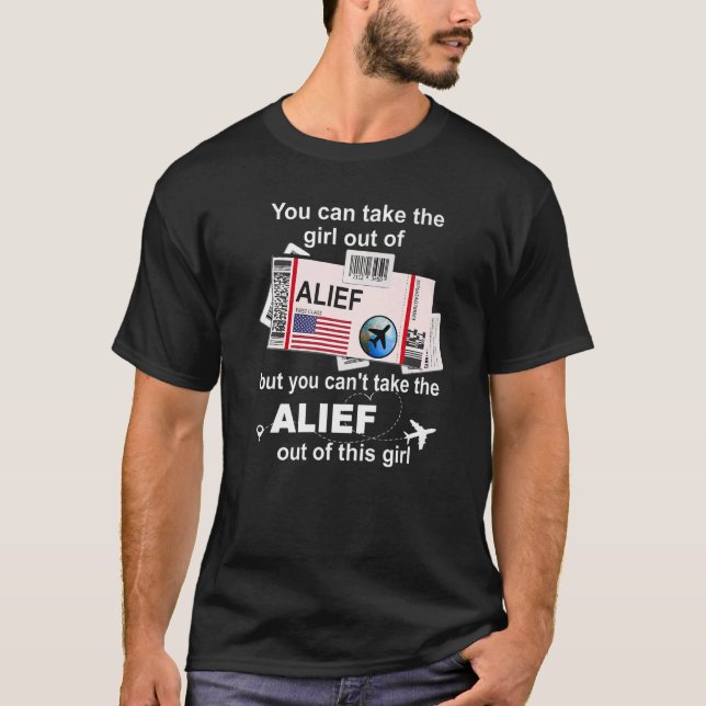 Proud Girl från Alief Boarding Passflight Biljett T Shirt (Framsida)
