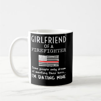 Proud Girlfriend Of A Firefighter Thin Red Line US Kaffemugg