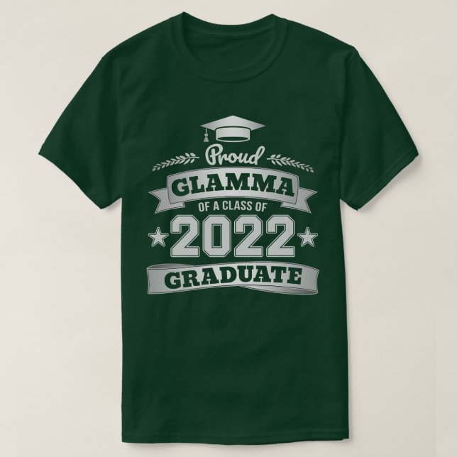Proud Glamma av klass 2022 Student Graduatio T Shirt (Design framsida)