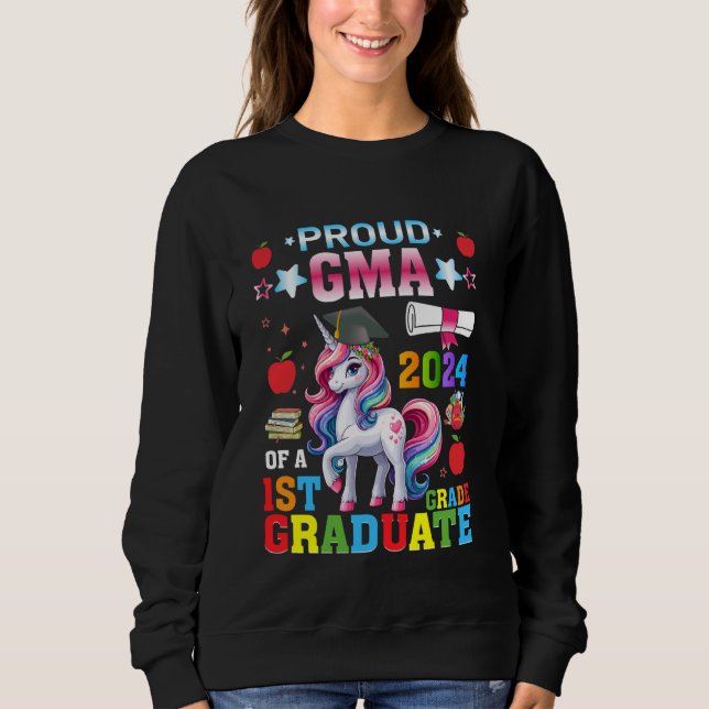 Proud Gma från 2024 Student Unicorn Gma T Shirt (Framsida)