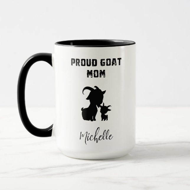 Proud Goat Mom Farm Animal Lover Mama Mugg (Vänster)