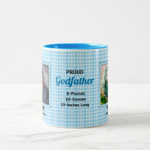 Proud Godfather Blue Polka dots med Foton Två-Tonad Mugg