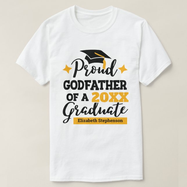 Proud Godfather från familjen student matchning T Shirt (Design framsida)