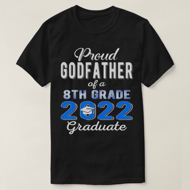 Proud Godfather of 2022 8th Klass Student Mitten T Shirt (Design framsida)