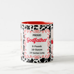 Proud Godfather Western Cow Print med Red Photos Två-Tonad Mugg