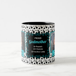 Proud Godmor Dalmatian Black and White Photo Två-Tonad Mugg
