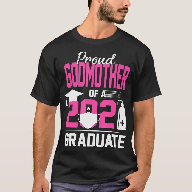 Proud Godmor från 2021 Student med Ansikte Mask T Shirt (Framsida)