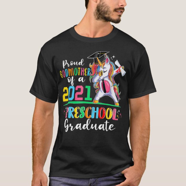 Proud Godmor till Preschool Student Grad 2021 T Shirt (Framsida)
