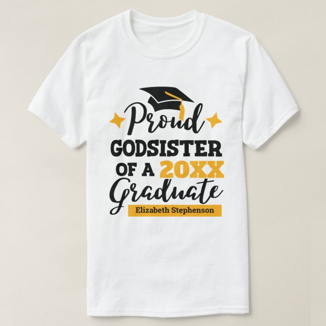 Proud Godsyster i familjen student T Shirt (Design framsida)