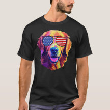 Proud Golden Retriever American Flagga sunglass