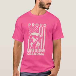 Proud Golden Retriever Hund Grandma American Flagg T Shirt