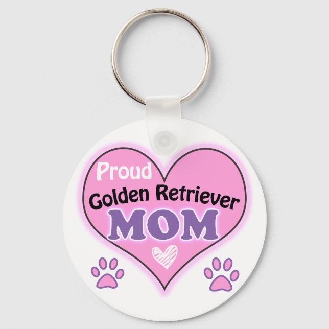 Proud Golden Retriever Mamma Nyckelring (Framsida)