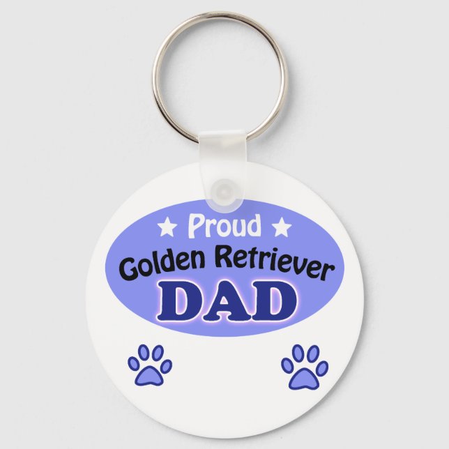 Proud Golden Retriever Pappa Nyckelring (Framsida)