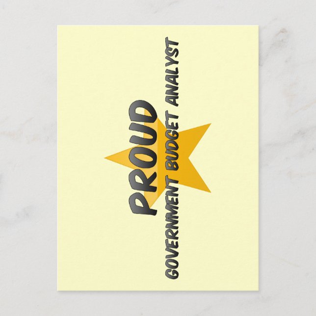 Proud Government Budget Analyst Vykort (Framsida)