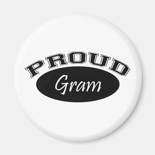 Proud Gram (svart) Magnet (Framsidan)