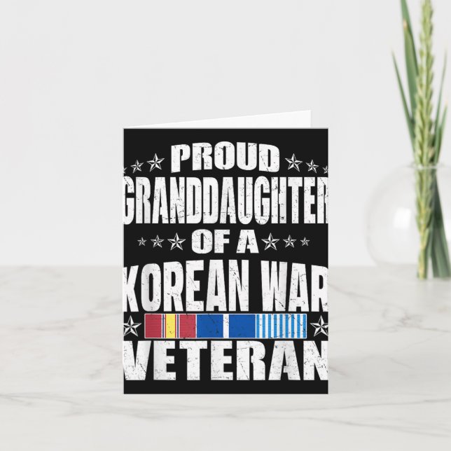 Proud Granddotter till koreanska Krig Veteran Mili Kort (Framsida)