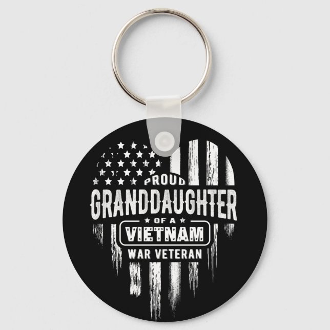 Proud Granddotter Vietnam Vet Grandpa Veteran Nyckelring (Framsida)