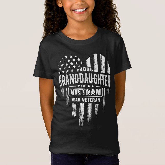 Proud Granddotter Vietnam Vet Grandpa Veteran T Shirt (Framsida)