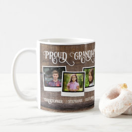 Proud Grandma 3 Photo Snapshot Mors dag Kaffemugg