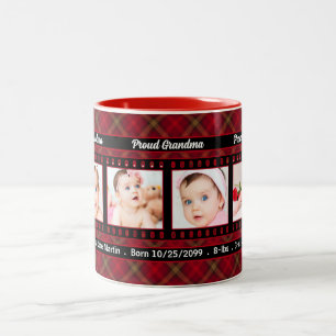 Proud Grandma 4 Photo Mugg Red Play with Black