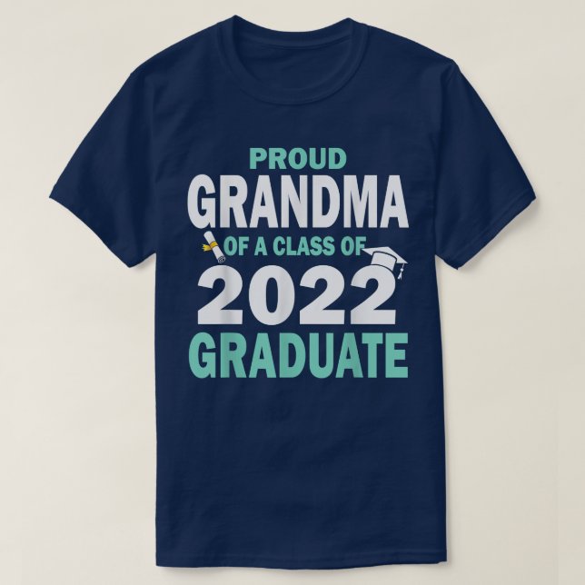 Proud Grandma av klass 2022 Student Graduati T Shirt (Design framsida)