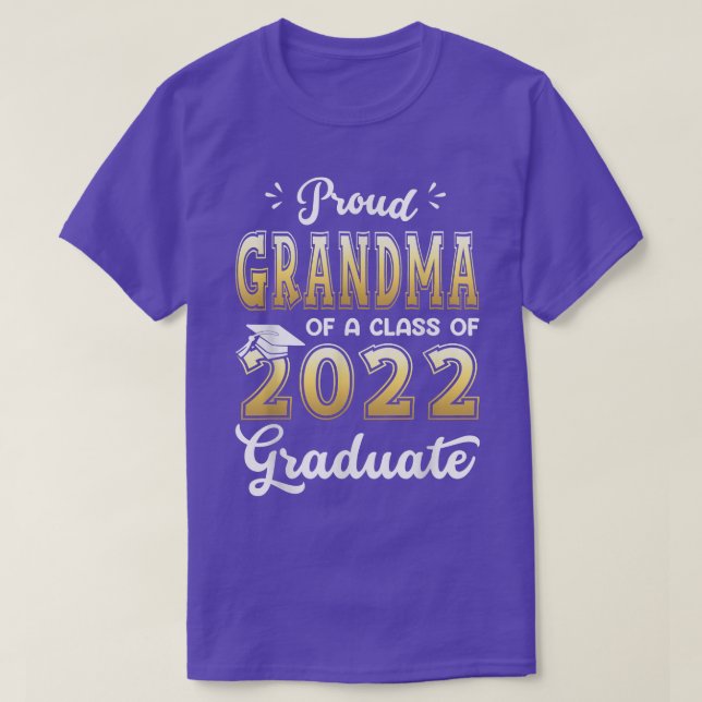 Proud Grandma av klass 2022 Student Shirt Se T (Design framsida)