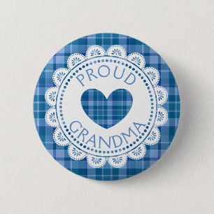 Proud Grandma Blue Play Button Knapp