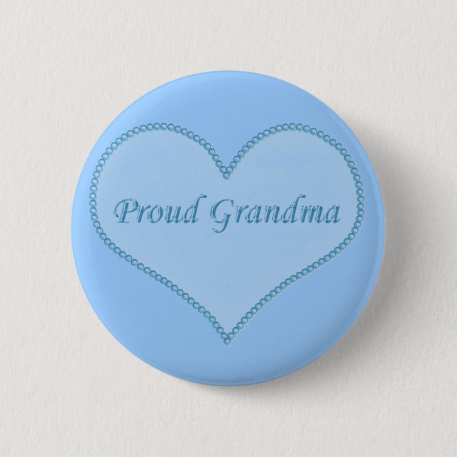 Proud Grandma Button, Blue Knapp (Framsida)