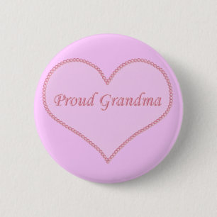 Proud Grandma Button, Rosa Knapp