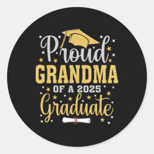 Proud Grandma Cl från 2025 Student Tees Proud Gran Runt Klistermärke