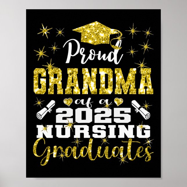 Proud Grandma Cl of 2025 Nursing Student Nurse 1 Poster (Framsidan)