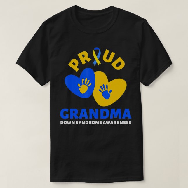 proud grandma  down Syndrome Awareness  Blue Yello T Shirt (Design framsida)