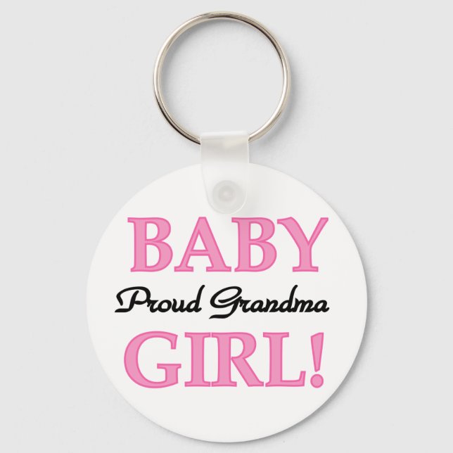 Proud Grandma Flicka Tshirts och Gifts Nyckelring (Framsida)