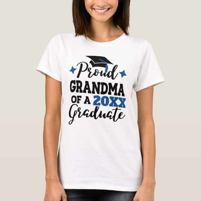 Proud Grandma från 2022 student svartblå tassel T Shirt (Framsida)