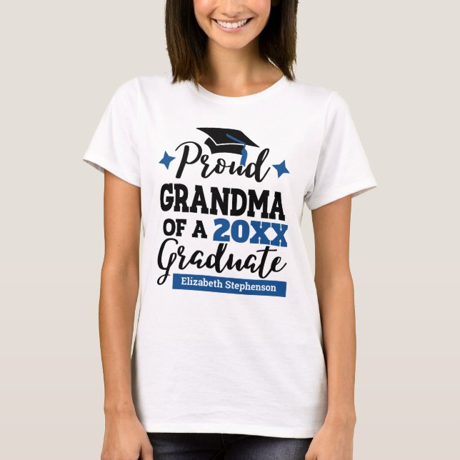Proud Grandma från 2022 student svartblå tassel T Shirt (Framsida)