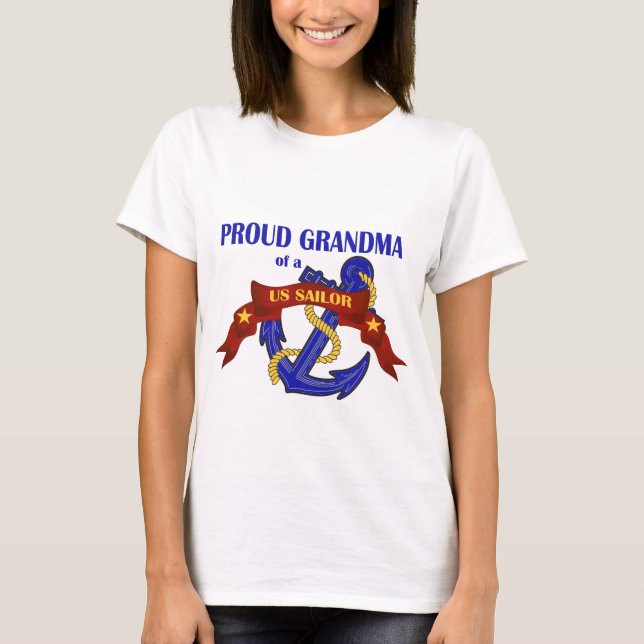 Proud Grandma från en amerikansk sjöman T Shirt (Framsida)