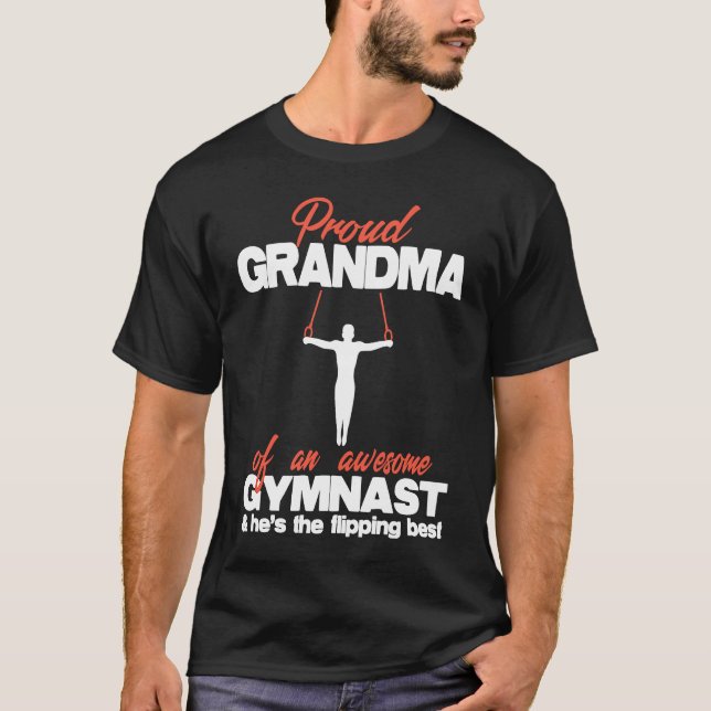 Proud Grandma från en Fantastisk Boy Gymnast Ringa T Shirt (Framsida)
