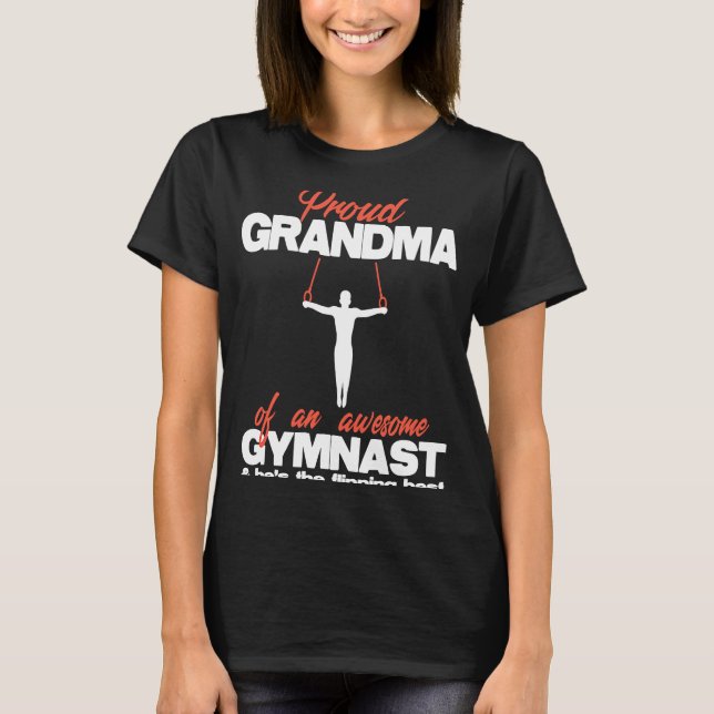 Proud Grandma från en Fantastisk Boy Gymnast Ringa T Shirt (Framsida)