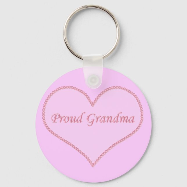 Proud Grandma Keychain, Rosa Nyckelring (Framsida)