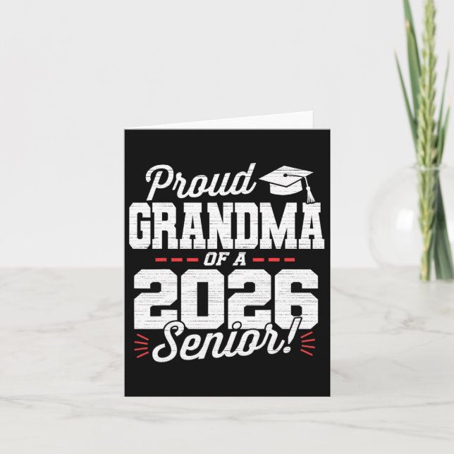 Proud Grandma med 2026 års högsta Cl på 26 Student Kort (Framsida)