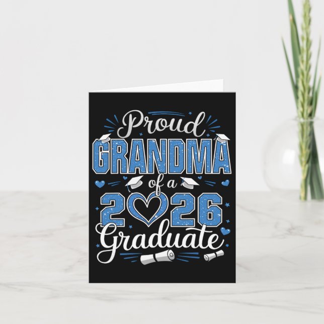 Proud Grandma med en cl av 2026 Student 26:e övero Kort (Framsida)