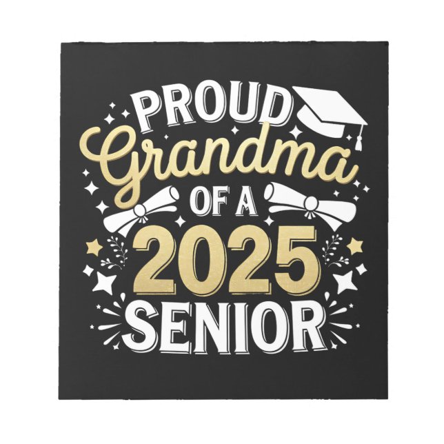 Proud Grandma of a 2025 Student Studenten Golden Anteckningsblock (Framsida)