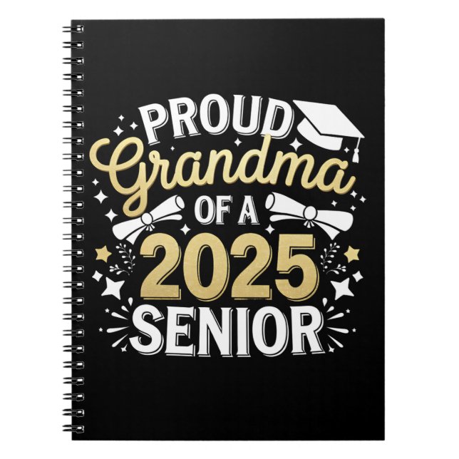 Proud Grandma of a 2025 Student Studenten Golden Anteckningsbok (Framsidan)