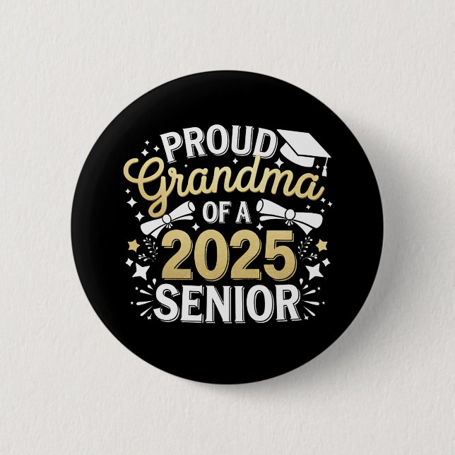 Proud Grandma of a 2025 Student Studenten Golden Knapp (Framsida)