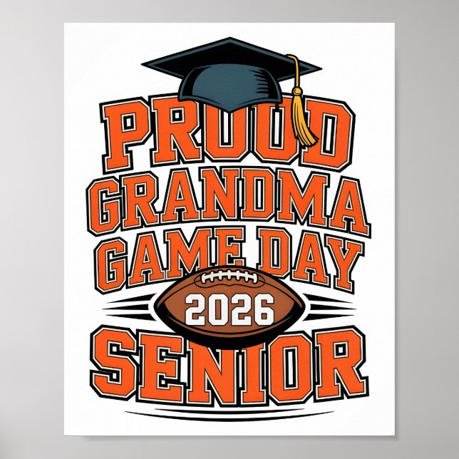 Proud Grandma of a 2026 Football Senior Class Post Poster (Framsidan)