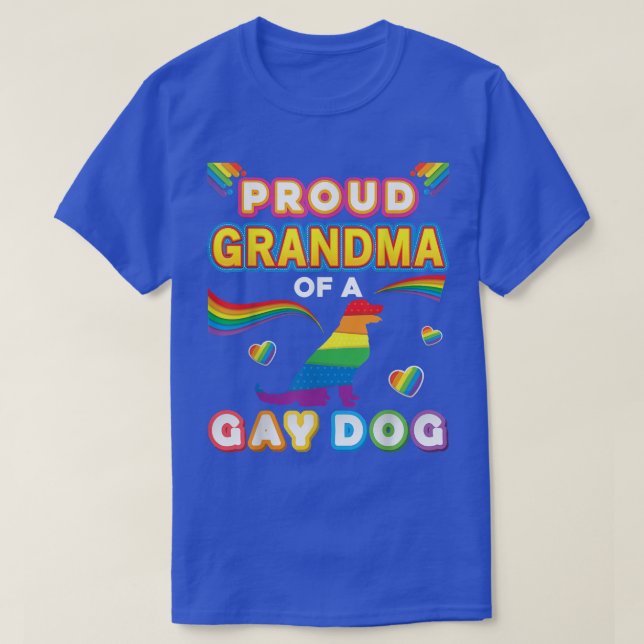 Proud Grandma of a Gay Hund Lesbisk Pride HGBT Rai T Shirt (Design framsida)