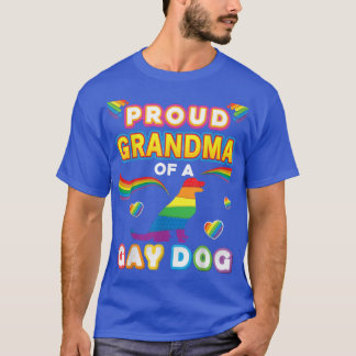 Proud Grandma of a Gay Hund Lesbisk Pride HGBT Rai T Shirt