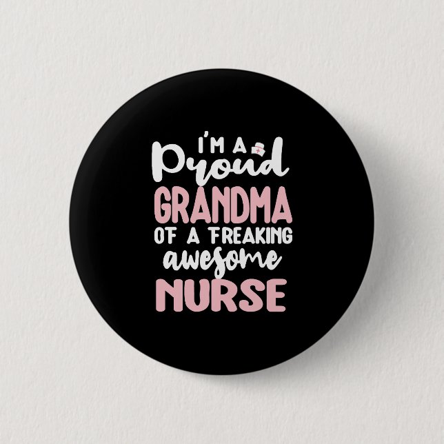 Proud Grandma of a Nurse Grandmor Nursing Knapp (Framsida)